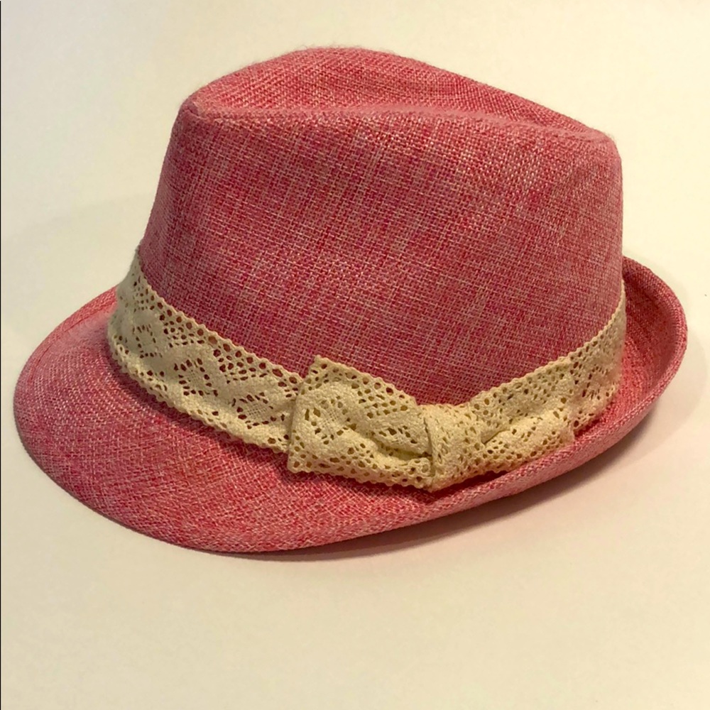 Cute pink fedora hat!